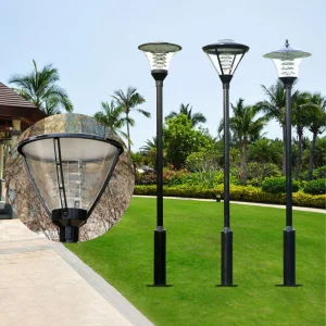 Lâmpada de Courtyard Solar de Alumínio Fundido para Exterior à Prova d'Água Iluminação Decorativa de Jardim Vila Paisagística Luminária de Rua