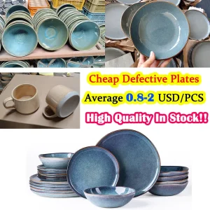 High Quality Defective Porcelain Plate Ceramic Dinnerware Set Crockery Plate Tableware