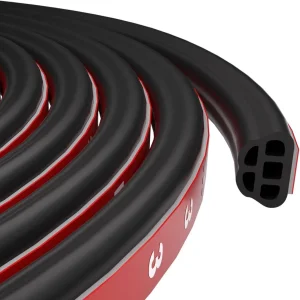 Automotive Rubber Seal, Double Layer 5 Holes, 16.5 Feet Long, Self-Adhesive Automotive Acoustic Windshield Strip, Cuttable, for Trucks, Pickups, Rvs and More.