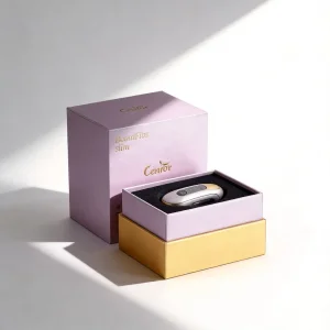 Caixa de Base e Tampa de Folha de Ouro Fosca