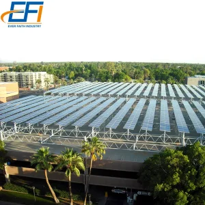 Carbon Steel Solar Carport Carport PV Ground Mounting System Metal Carport Structures