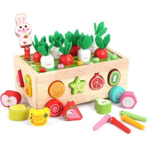 Carrot Harvest Game Wooden Shape Sorting Toy