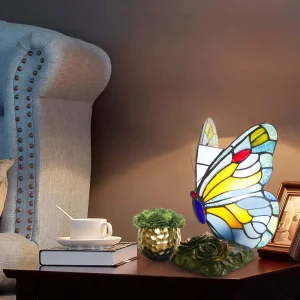 Butterfly Lamp Handmade Stained Glass Night Light