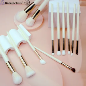 White with Gold Ferrule Brush Set