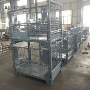 Powder Coated Collapsible Stackable Color Customized Pallet Crate Metal