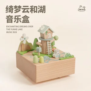 Childrens Rotating Wooden Music Box