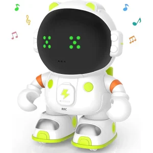 At100 Smart Robot Toy with Interactive Voice Control, Touch Sensors, and Recording Function for Kids – Fun Astronaut Toy for Learning and Play