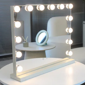 20''x17'' Hollywood Lighted Makeup Mirror with 14 Dimmable LED Bulbs for Dressing Room Bedroom