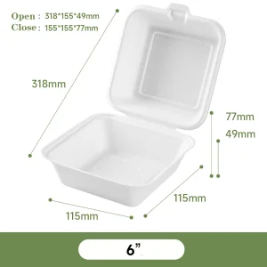 Caixa de hambúrguer de papel biodegradável