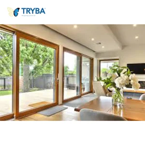Portão de Entrada Duplo Vidro Certificado Nafs Segurança Design Exterior Vidro Ferragens Americanas PVC UPVC Vinil Porta Deslizante e Elevatória para Varanda Sala de Estar