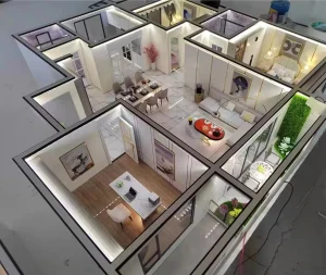3D Design Interior Layout Miniature Scale Model with Lighting Display