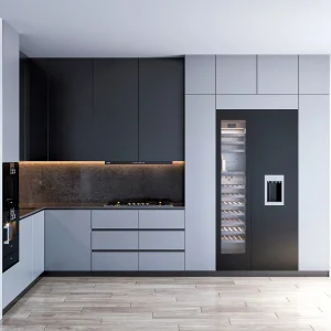 PA Customized Free Lacquer Mat Finish Handleless Quick Delivery Furniture Kitchen Cabinets