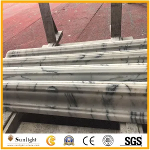 Polished White Carrara Marble Skirting for The Interior Wall Decoration