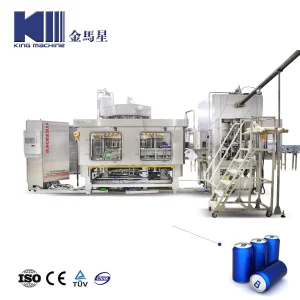 Automatic Aluminum Pet Can Beverage Liquid CSD Carbonated Soft Energy Drink Beer Hot Juice Tea Coffee Milk Sauce Honey Canning Filling Sealing Packaging Machine
