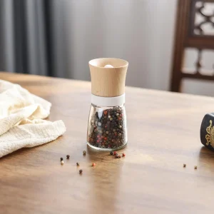 Custom Manual Wooden Salt and Pepper Grinder with Adjustable Burr