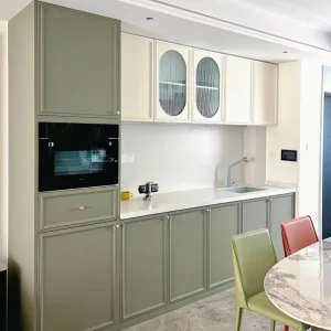 Muebles de cocina personalizados Cbmmart, diseño de armarios de cocina de lujo de metal, armarios modulares de acero inoxidable para cocina exterior