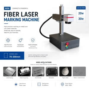 Mini Portable Fiber Laser Marking Machine 20W 30W Desktop Fiber Laser Engraver For Metal Jewelry Ring Silver Brass