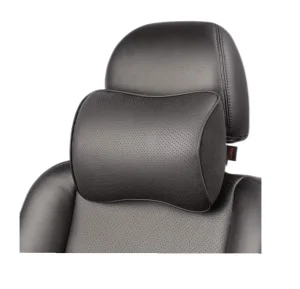 Memory Foam Car Neck Pillow Soft Leather Interior Headrest Cover for Accord Model for Home Office &amp; Driving-Black (1PC)