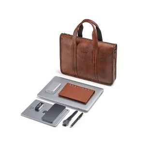 Brown Custom Leather Laptop Bag