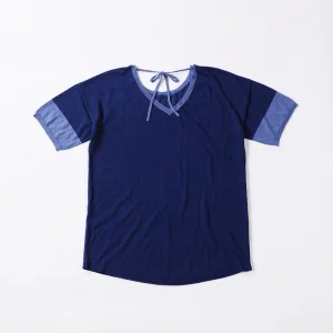 Suéter de malha feminino de verão com gola redonda estilo colegial
