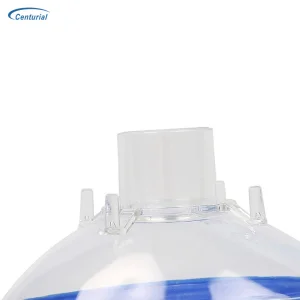 Máscara facial de anestesia descartável em PVC médico com almofada de ar macia para oxigênio