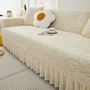 Plant Pattern Skirt Edge Sofa Cover for Home Decoration - Dustproof and All Inclusive