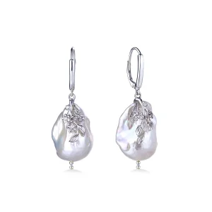 S925 Silver Baroque Pearl Drop Earrings Wholesale