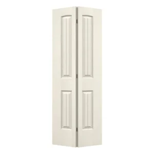 Classic White Primed Internal Bi-Fold Doors for Closet with Half Louvered Panel