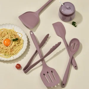 Non-Stick Cookware Silicone Spatula Set Manufacturers Custom Formaldehyde-Free Kitchen Silicone Cooking Utensils Set Food Preparation