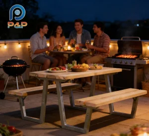 Outdoor Table Bench Set