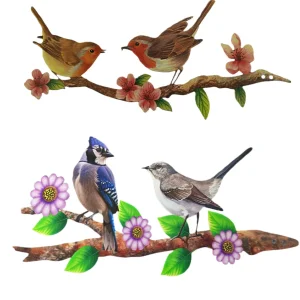 Metal Bird Sculptures Wholesale Outdoor Garden Fence &amp; Tree Decor Courtyard Art Ornament Durable Metal Craft for B2b Buyers