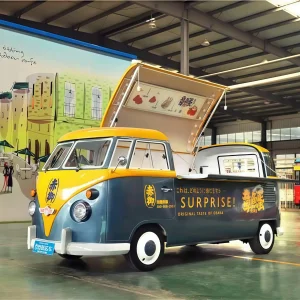 VW-T1 Combi Mobile Electric Customized Kitchen Vintage Catering Coffee Ice Cream Snack BBQ Creep Beer Juice Hot Dog Burger Food Truck Food Trailer Food Truck