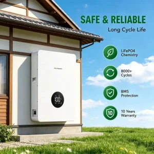 بطارية تخزين الطاقة الشمسية المنزلية المعلقة على الحائط LiFePO4 5kwh 8kwh 10kwh