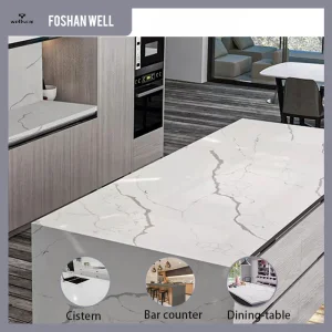 2025 Home Use and Hotel Use 3200*1600 White Quartz Slabs Large Slabs for Living Room Kitchen Countertop
