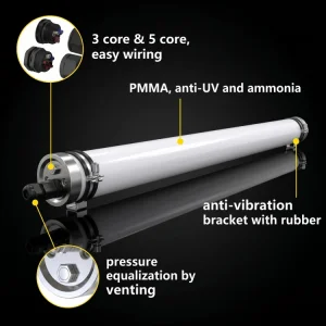 PMMA Housing Corrosion Proof Tubular Lighting