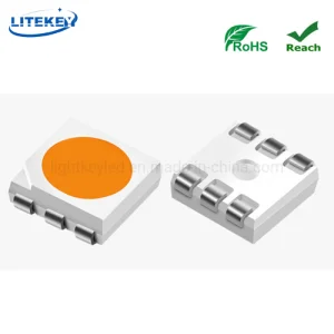 Custom High Power 3W 6V Pure White 6500K SMD LED 5050 with 6 Pins RoHS Compliant