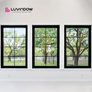 Hurricane Proof High Impact Black Aluminum Alloy Thin Profile Aluminium Windows And Doors Casement Window