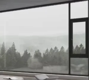 Modern Black Slim Frame Soundproof Double Glazing Aluminum Alloy Swing Outward Window