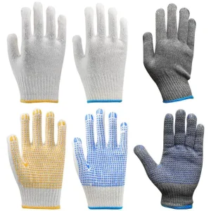 Buy Construction work Cotton Gloves PVC Dot Cotton Gloves - wear-resistant, non-slip, breathable. Supplier, Factory