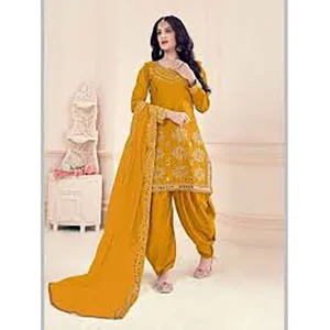 Women's Party Wear Clothing Fully Embroidered Border Breathable Long Sleeve Modest Stylish O-Neck 3 Piece Suits Women