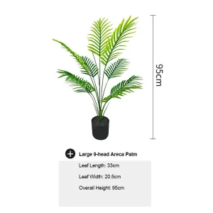 48cm-153cm Evergreen Faux Plant Bonsai Artificial Areca Palm Tree for Home Decoration