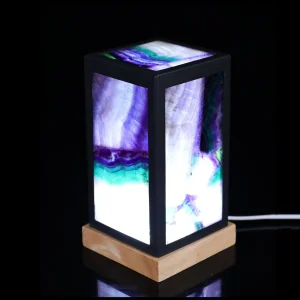 Luz Noturna de Cristal Natural de Atacado para Decoração Luminária de Mesa Ornamento de Fluorita Verde
