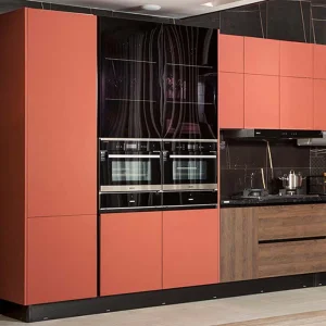 Contemporary L-Shaped Kitchen Cabinets with Durable PVC Finish