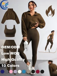 Nuevo Conjunto de Suéter con Media Cremallera