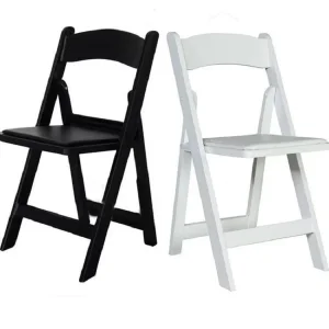 Wholesale Outdoor Garden White Padded Wimbledon Folding Resin Chair