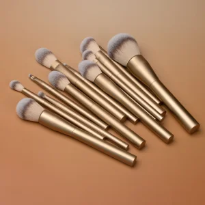 Golden Metal Vegan Makeup Brush Set