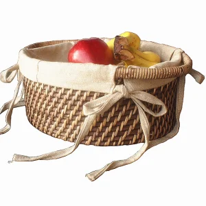 Eco-Friendly Rattan-Weaved Basket Storage Fruit Basket Wicker Willow Natural