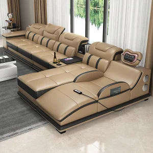 Luxury Multifunction Leather Recliner Sofa Set