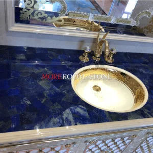 Luxury Apartment Lapis Lazuli Blue Marble Stone Bathroom Vanity Top