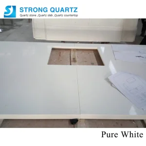 Acid-Resistant Pure White Quartz Stone Countertops for Kitchen/Bathroom/Island Customized